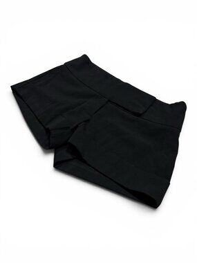 Vintage Y2K Flourish Black Low Rise Cuffed Dress Shorts Size 3